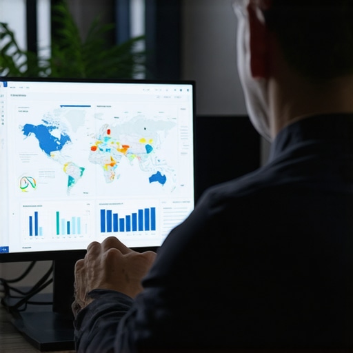 SEO expert reviewing local SEO analytics on a screen.