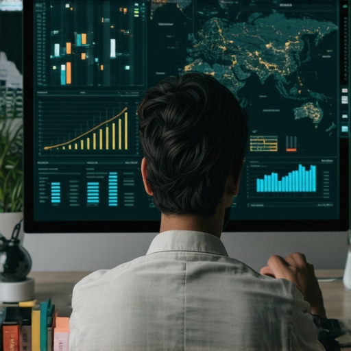 Person reviewing local SEO analytics on a computer for strategic insights.