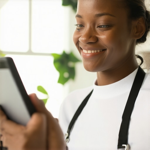 Business owner responding to customer reviews on a smartphone, illustrating active engagement.