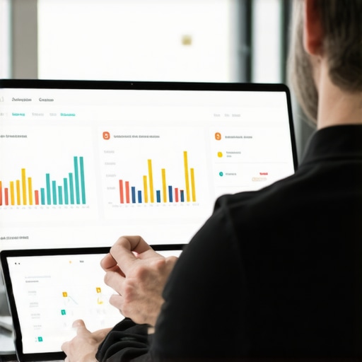 A business owner working with local SEO tools on a laptop