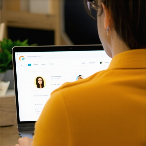 Person editing their Google Business Profile on a laptop to improve local SEO