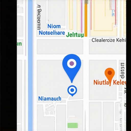 Business location pinpointed precisely on Google Maps with nearby landmarks highlighted in 2026
