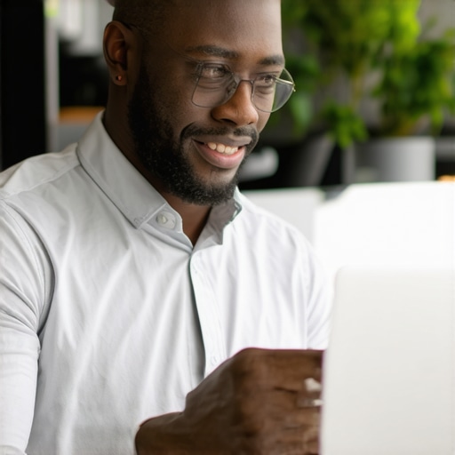 Optimizing Google Business Profile Business owner editing Google profile on laptop