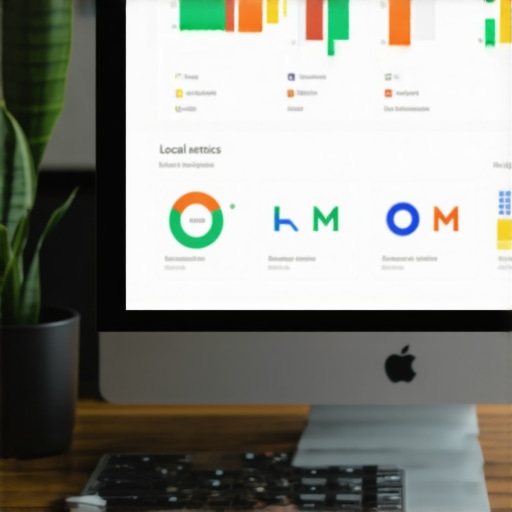 Screenshot of SEO analytics dashboard with local search metrics displayed.