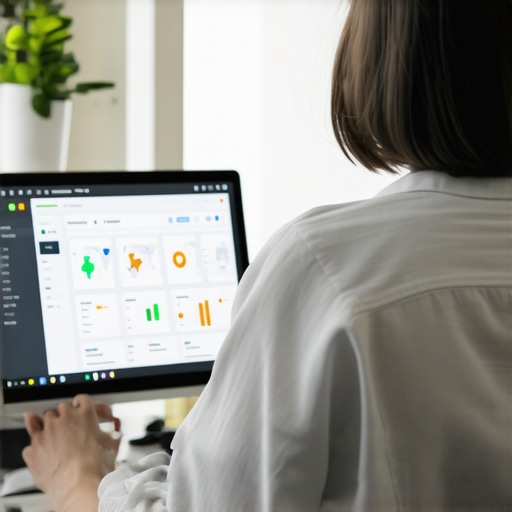 Person analyzing local SEO and map ranking data on computer
