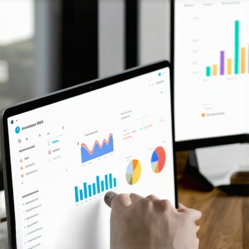 Digital marketing professional reviewing SEO analytics on a laptop