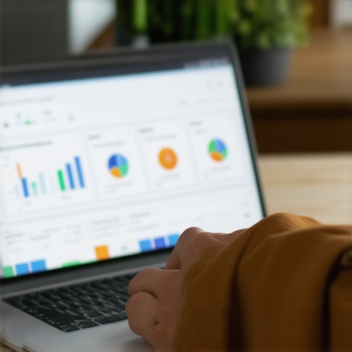 Person analyzing local search rankings on a computer using SEO tools.