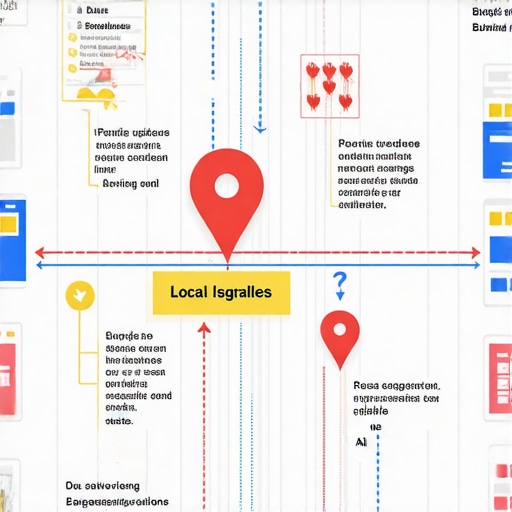 Graphic showing step-by-step process to enhance Google Map ranking through profile and local activity improvements.