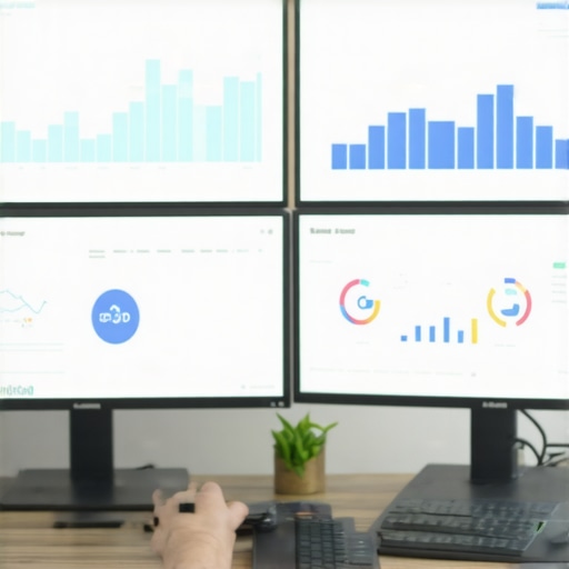 Person working on SEO analytics using BrightLocal and Google Search Console for GBP maintenance.